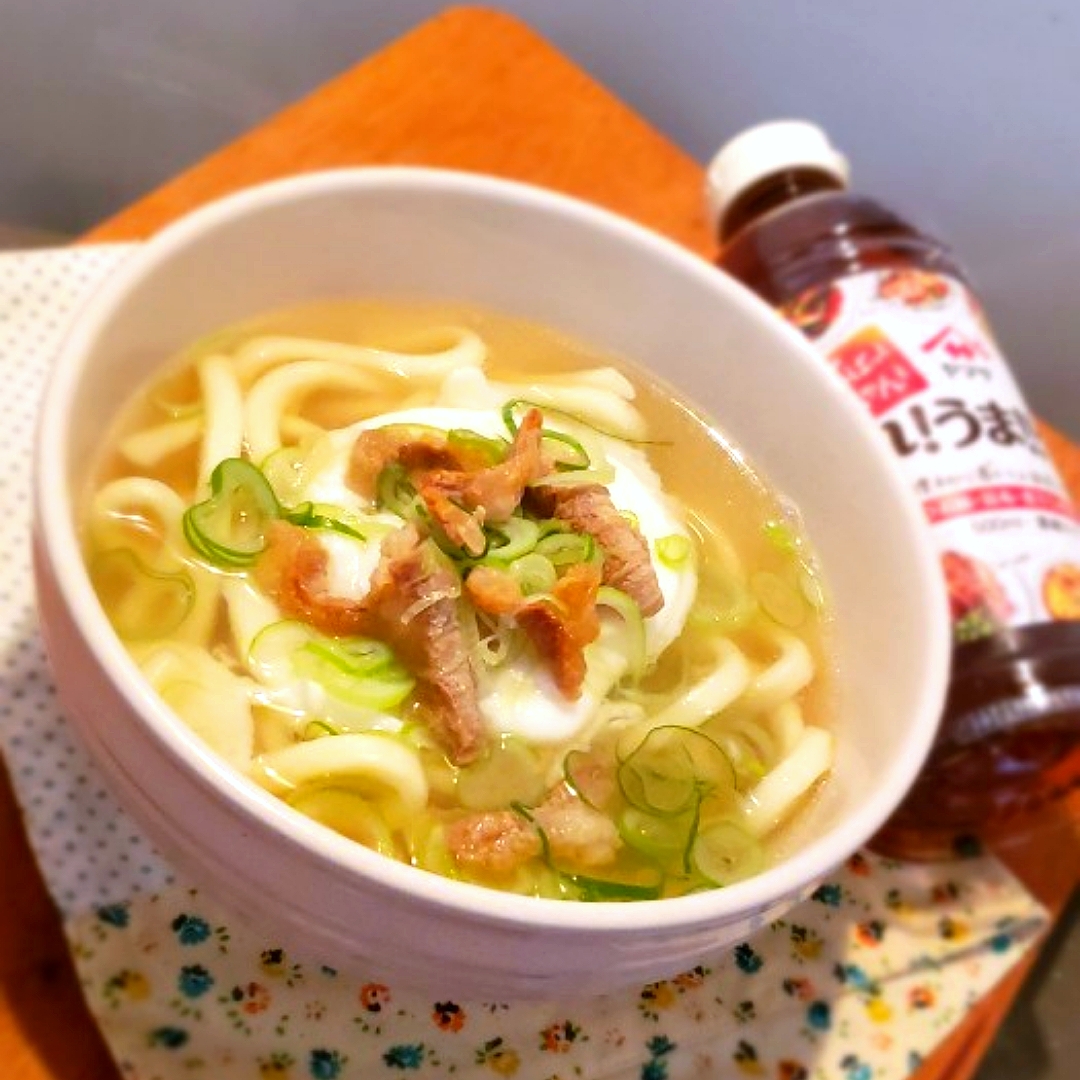 これうまつゆdeお手製肉かす煮込みうどん