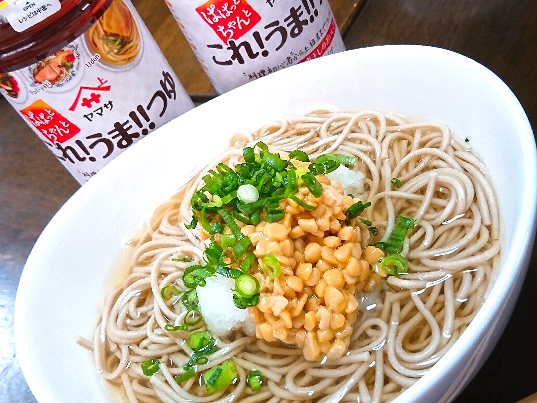 今日のお昼ごはん✨納豆おろし蕎麦