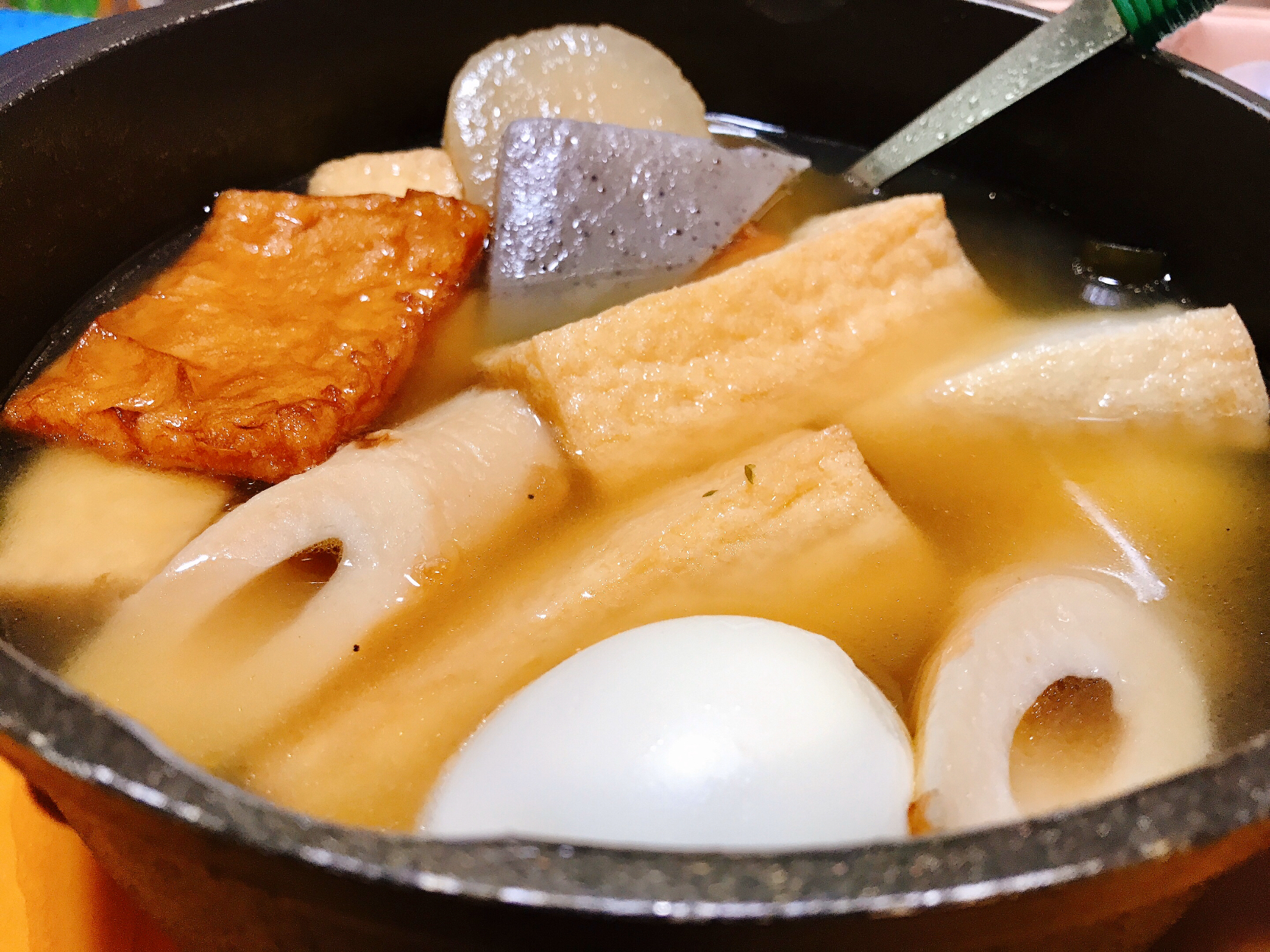 土鍋を出すのが面倒で片手鍋でおでん🍢😁