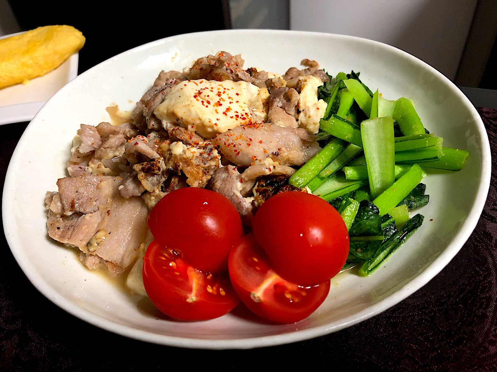 豆腐と豚コマの炒め物