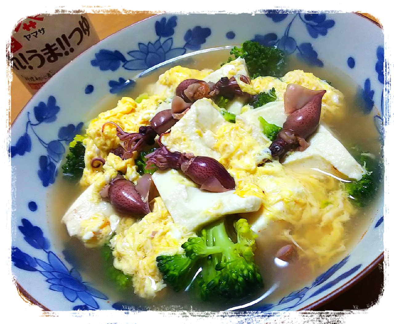 ほたるいか🦑ふわふわ卵とじ豆腐