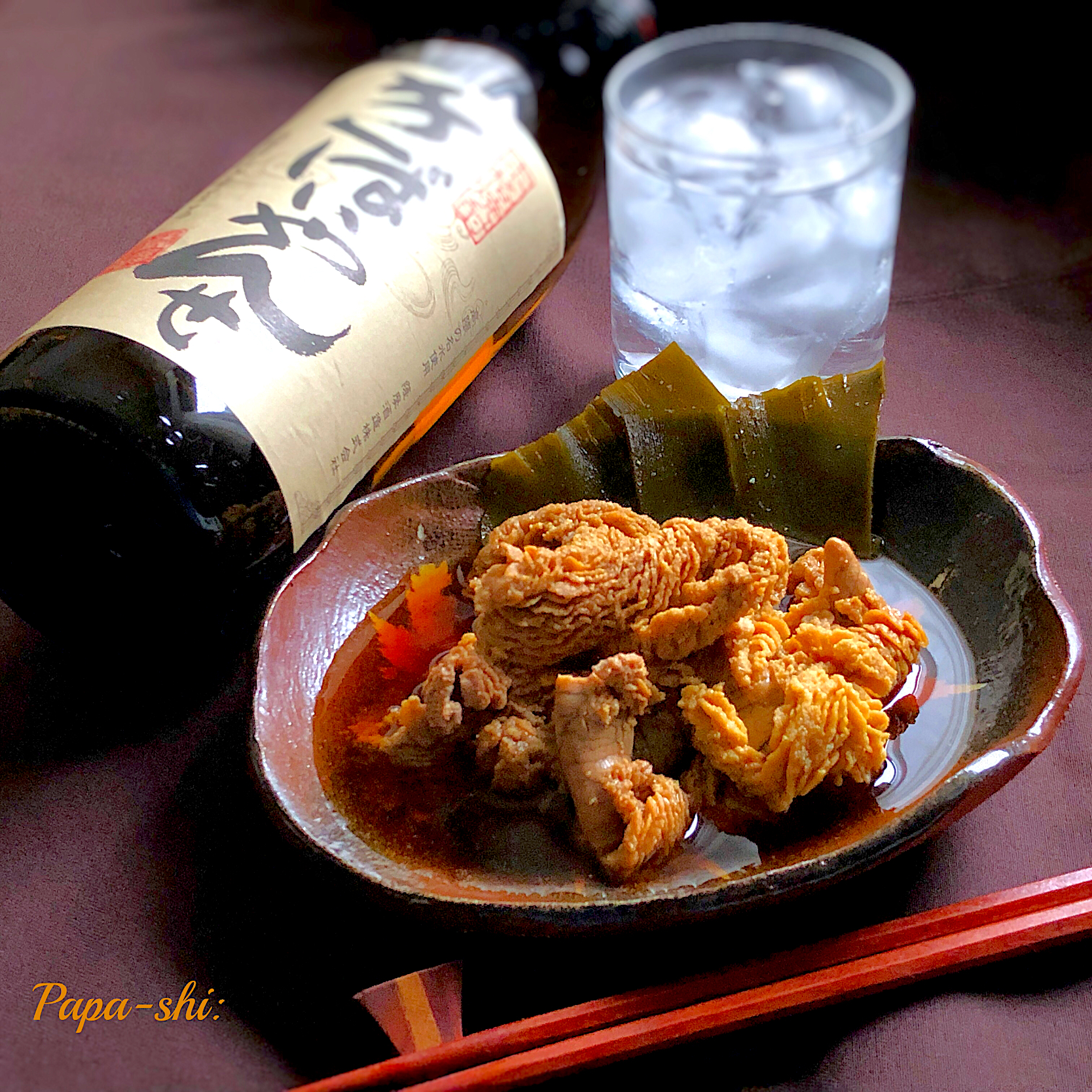 鯖の卵の煮付け　いも焼酎で😊