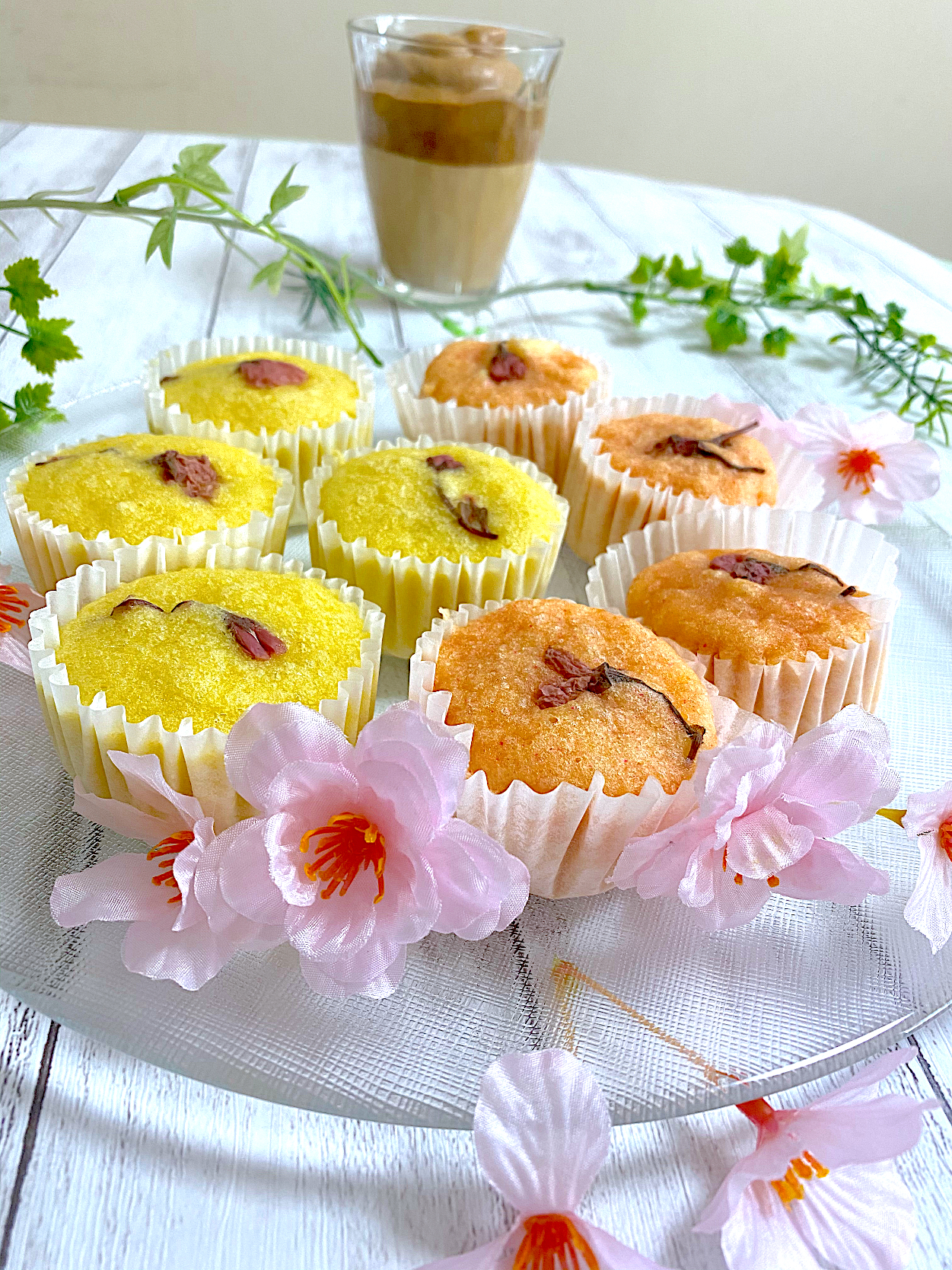 ぷらっとさんの料理 お花見気分de桜の蒸しパン