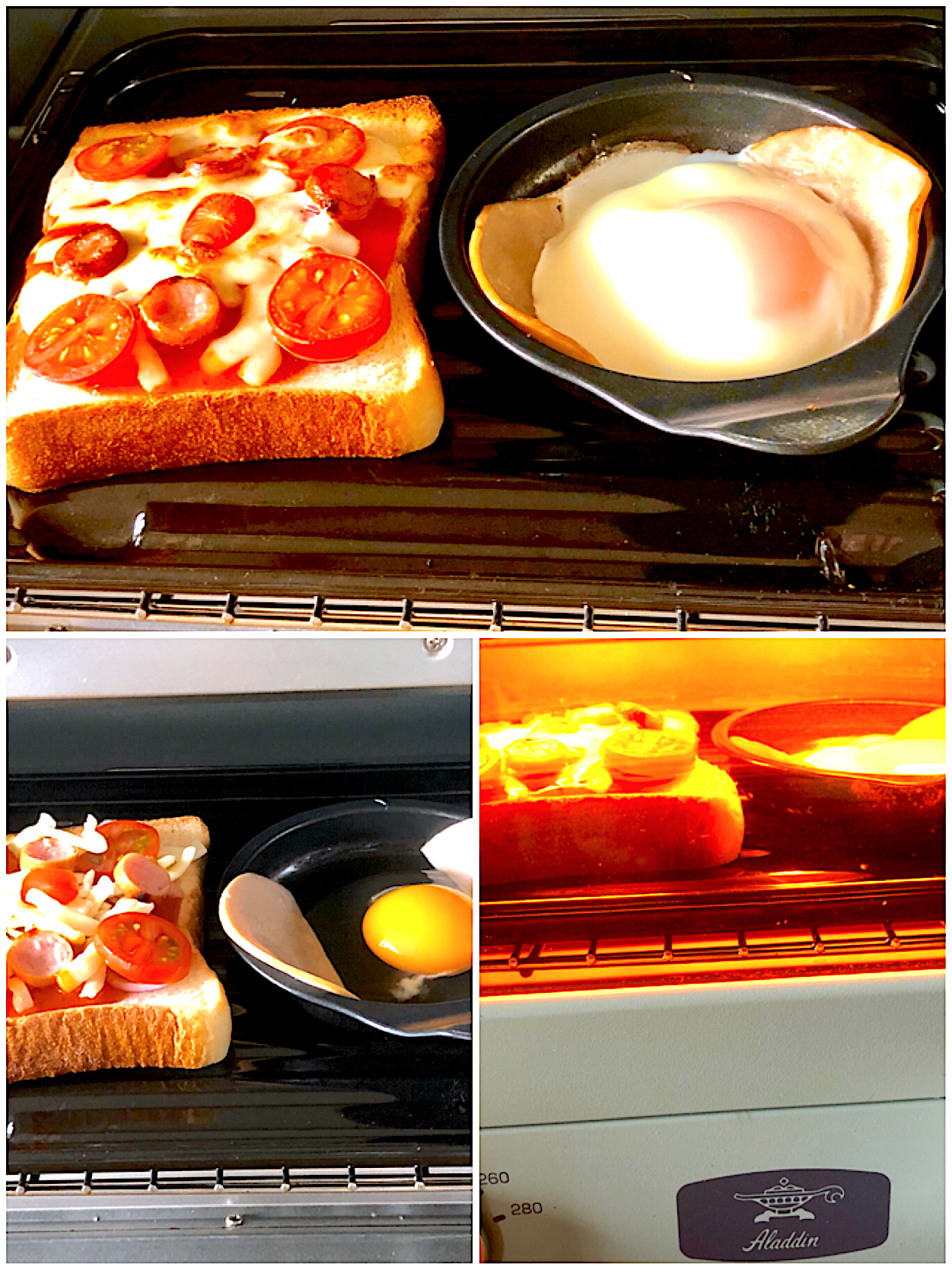 オーブントースターでパンと玉子を同時に焼いて時短朝食💨