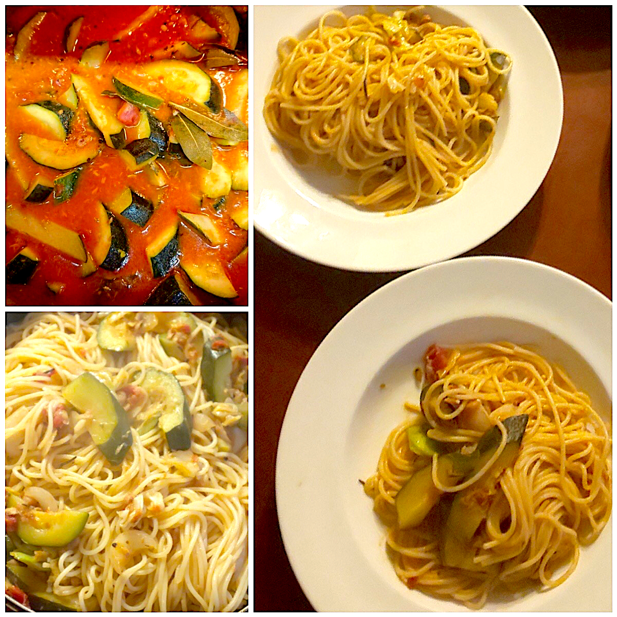 Spaghetti con tonno e zucchine🥒🐟🍅ﾂﾅとｽﾞｯｷｰﾆのﾄﾏﾄｽﾊﾟｹﾞｯﾃｨ