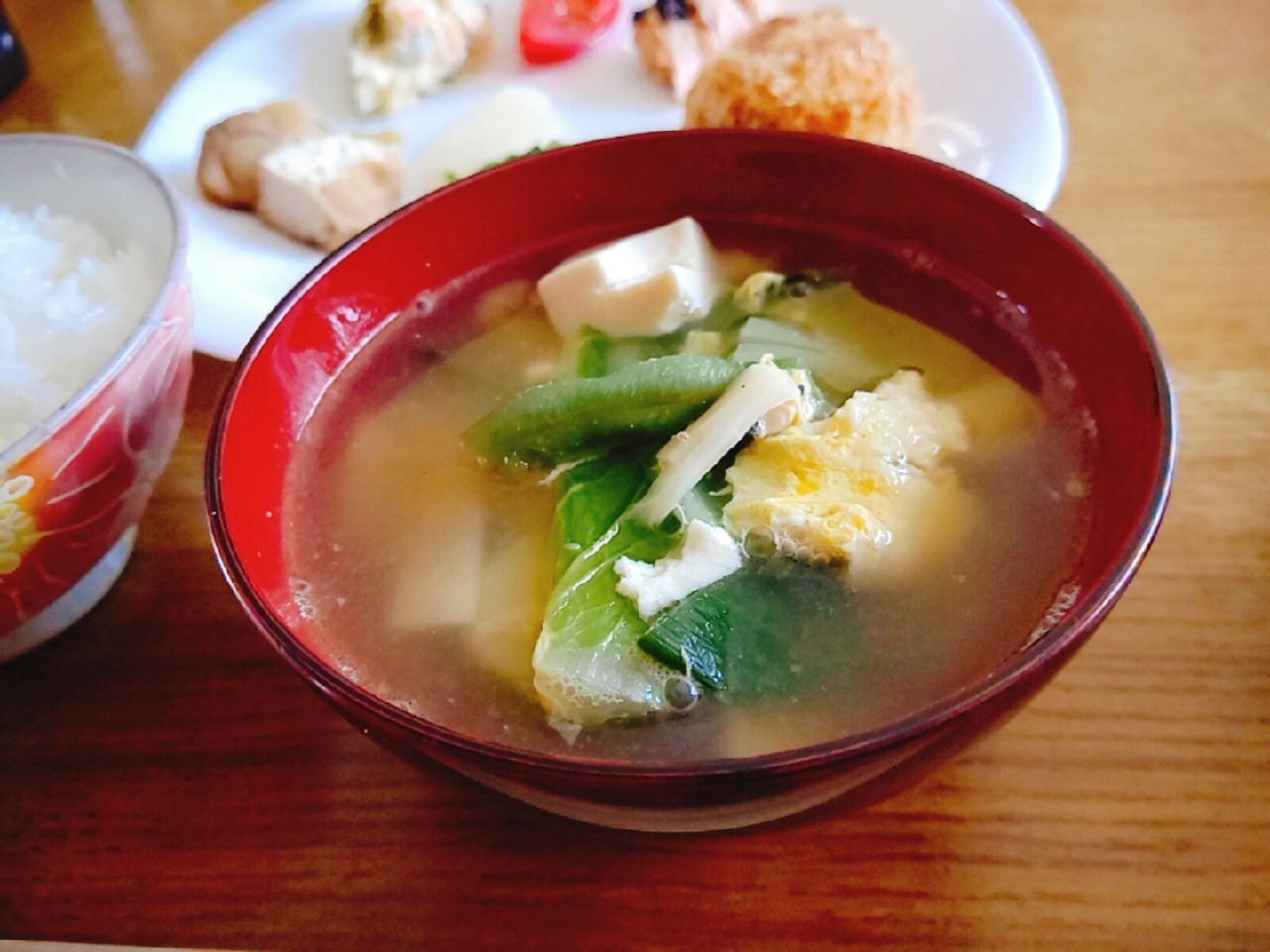八宝菜からの中華スープ