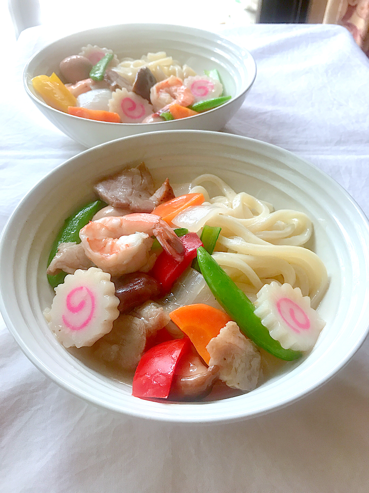 マダム とんちんの料理 八宝菜リメイクで餡掛けうどん