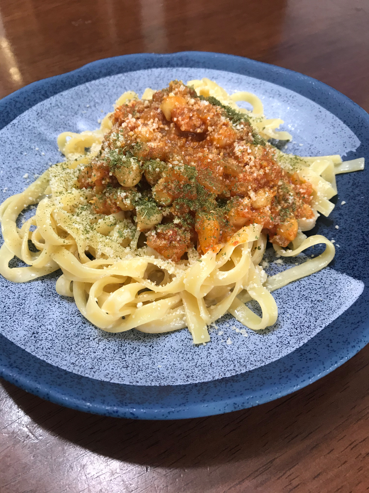 味噌カレー牛乳パスタ　青森のご当地ラーメンをパスタでアレンジ。