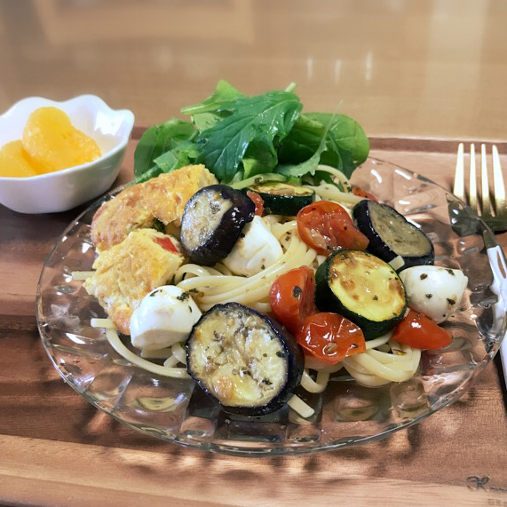 焼き野菜マリネde冷製パスタ