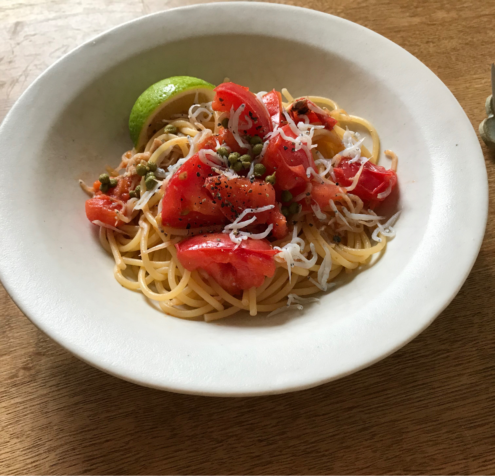 しらす・山椒・トマトのパスタ