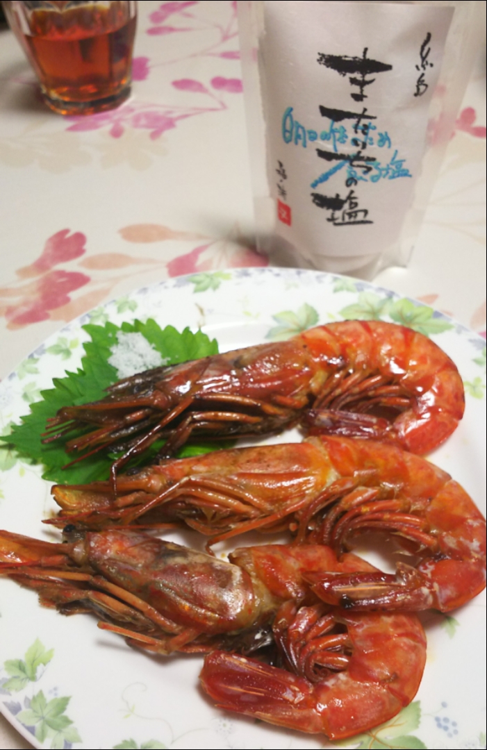 赤海老のオリーブオイル焼き🦐