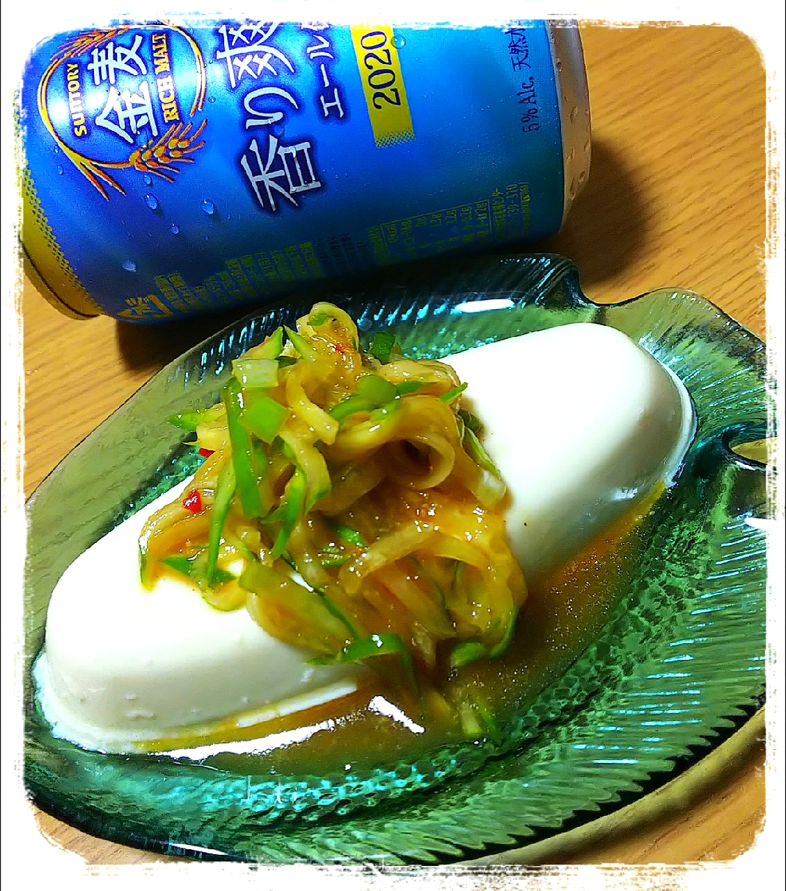 由美さんの料理 らでぃっしゅぼーや「パレット8種」よりきゅうりでスタミナ豆腐！