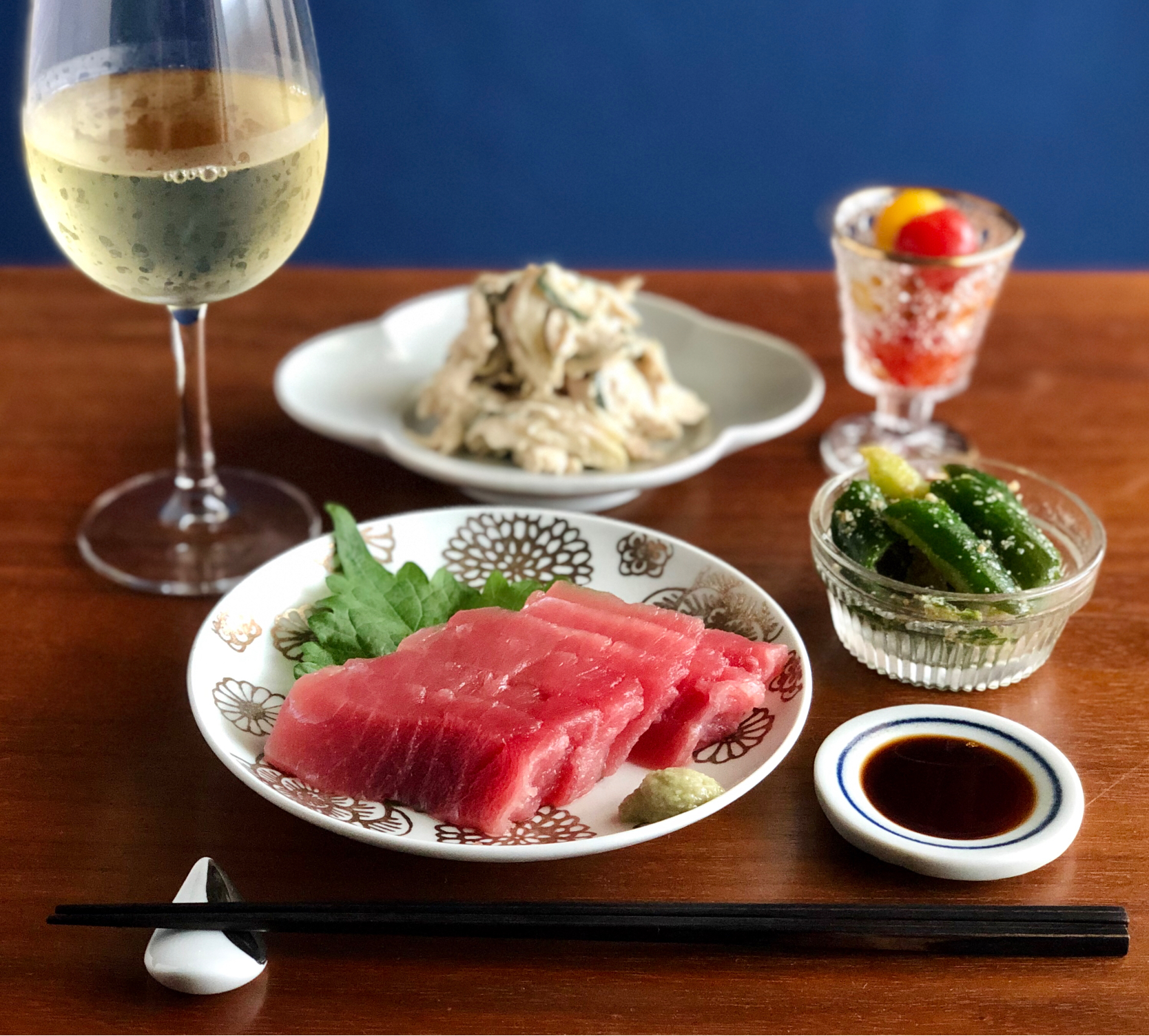 鮪のお刺身でおうち居酒屋　Tuna sashimi