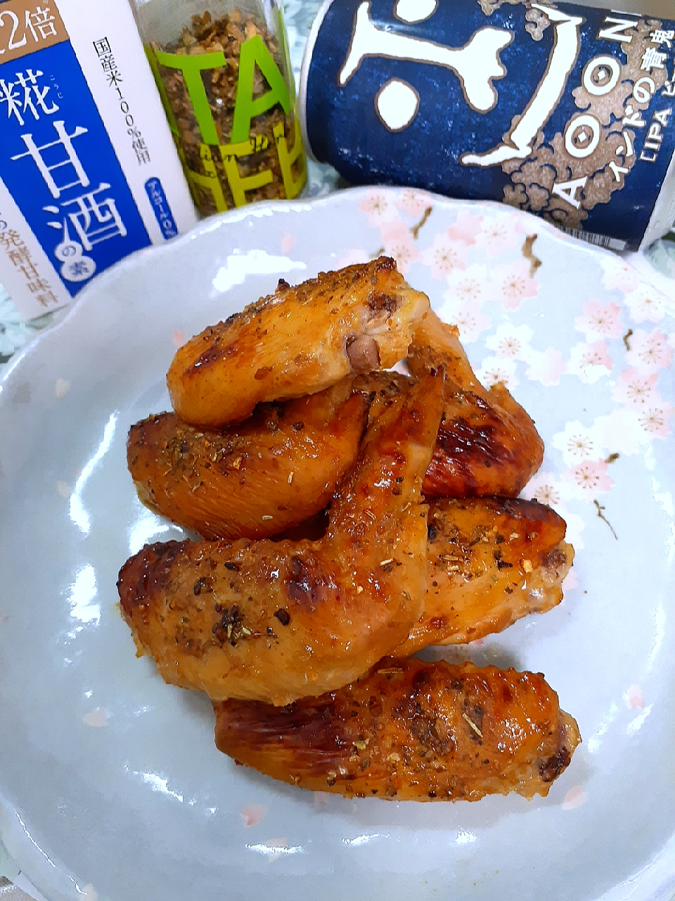 🔷糀甘酒でしっとり🐓手羽先の味噌ハーブ焼き🔷