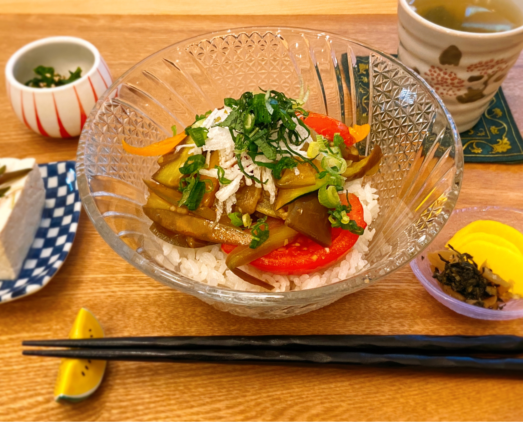 夏野菜の甘酢丼