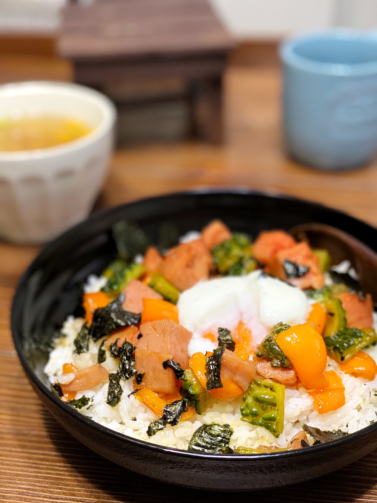 ♯1040 スパムと夏野菜のコロコロ丼♪