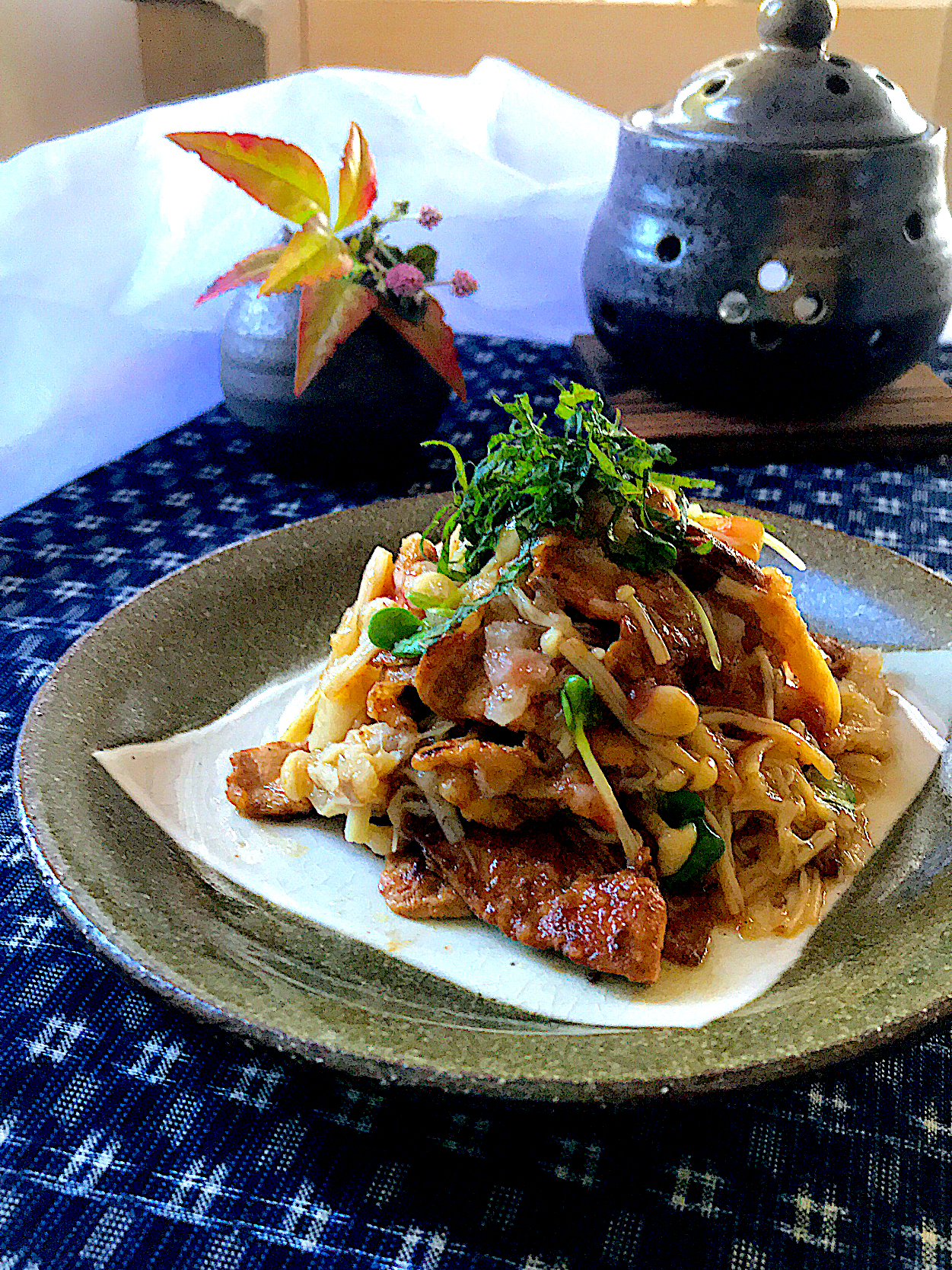 容子さんの料理 常備菜☆梅なめ茸を焼きしゃぶのおろし和えに❣️