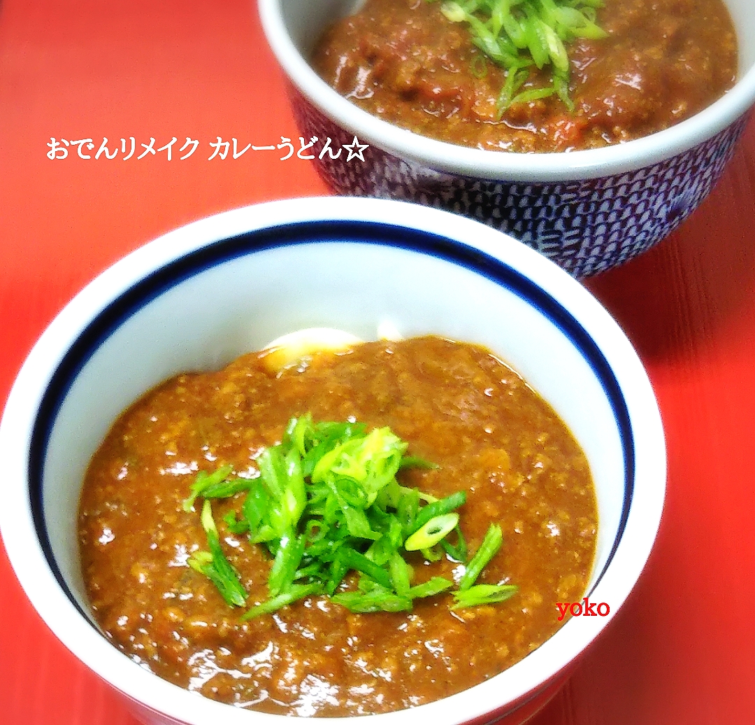 おでんリメイク カレーうどん☆です。