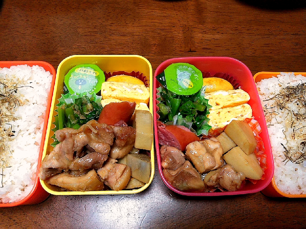 娘と息子のお弁当