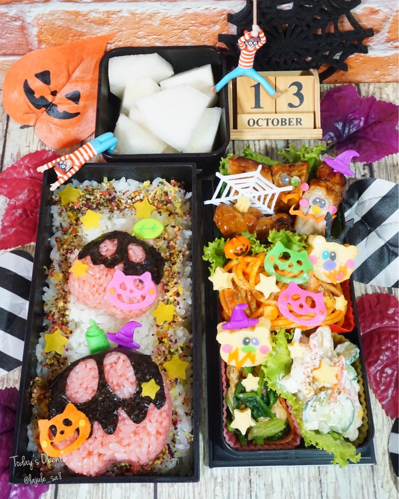 ハロウィン🎃りんごのおばけ🍎ぉ弁当