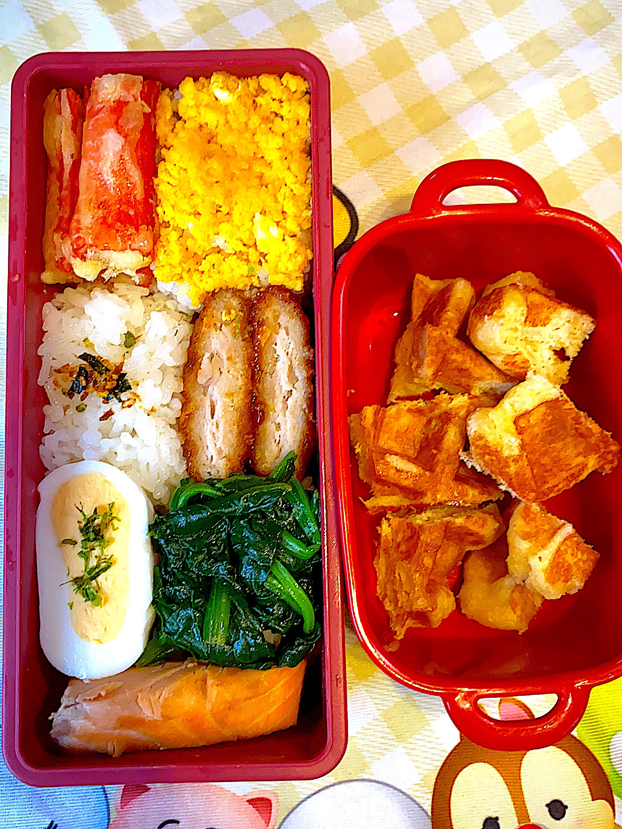 格子柄弁当