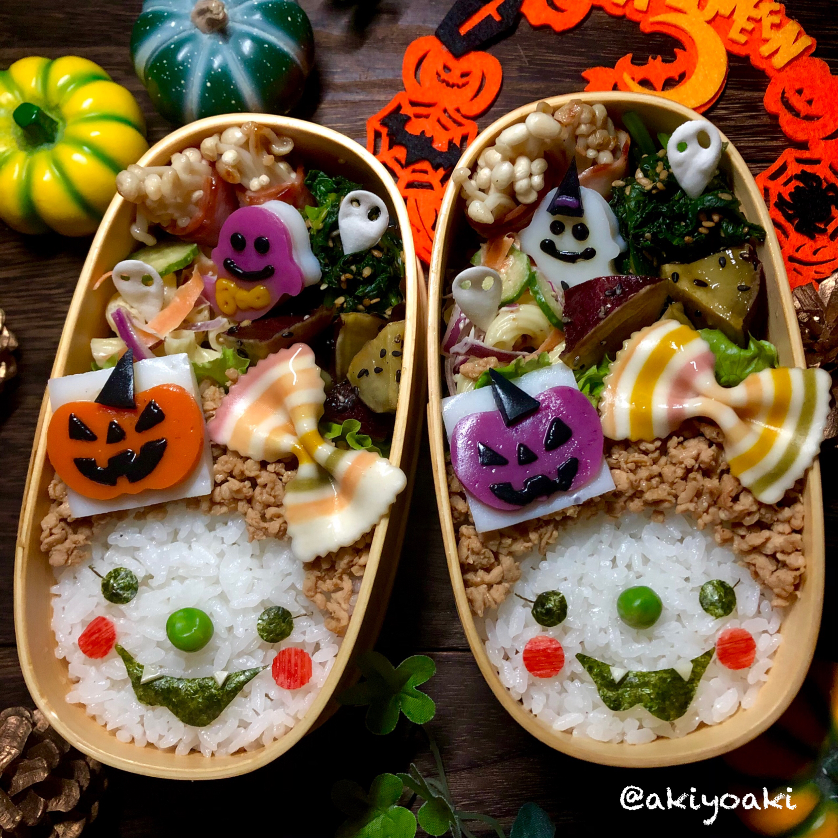 リボンアフロガールちゃんハロウィン弁当