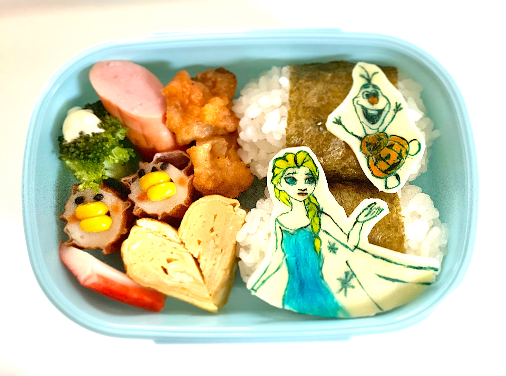 エルサ＆ハロウィンオラフ弁当🍱