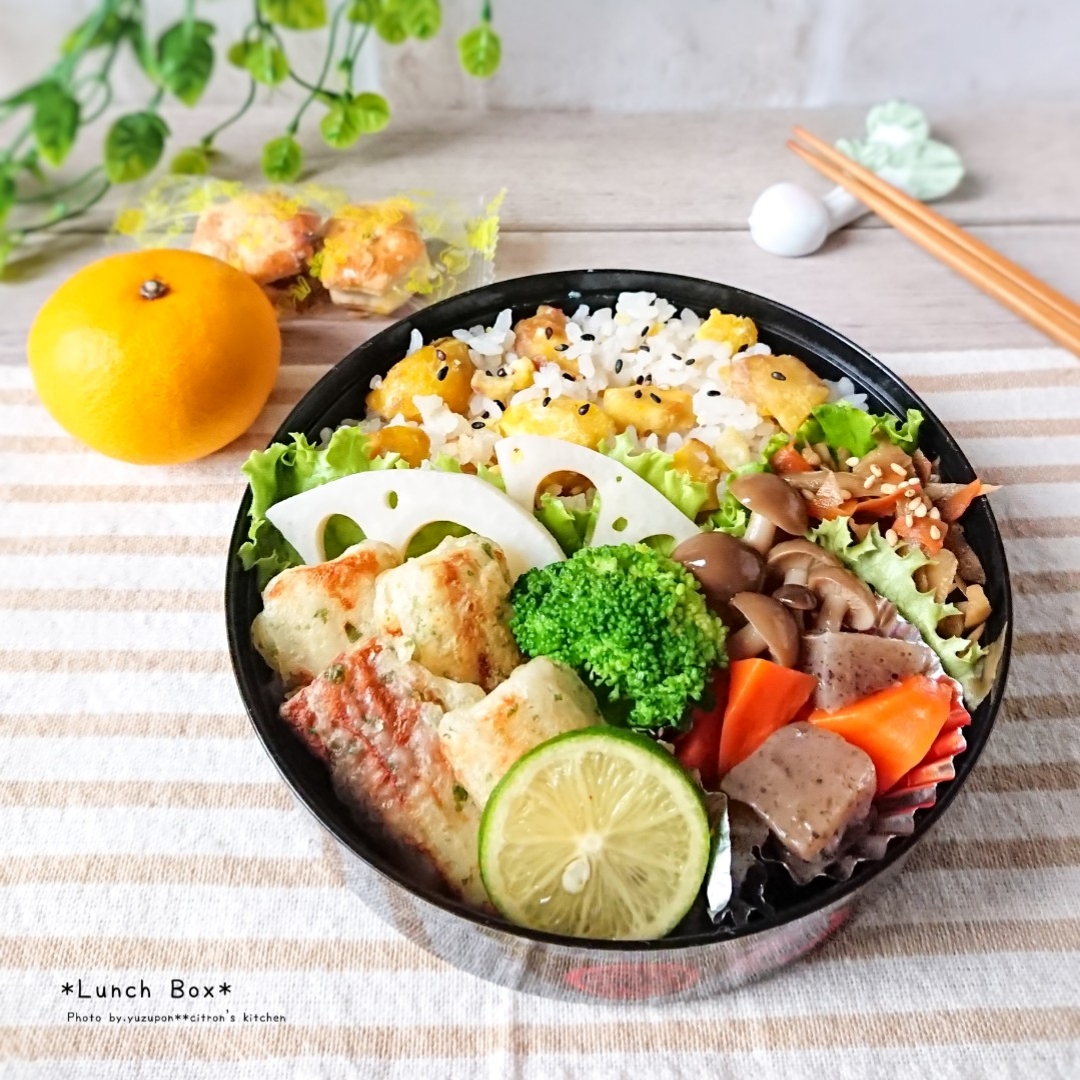 栗ごはん&磯辺揚げ＊和弁当