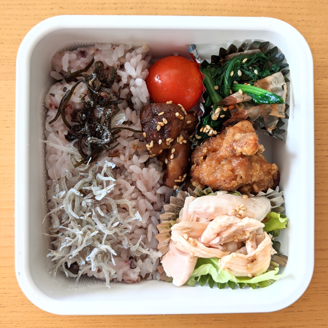 お弁当！ささみと唐揚げと雑穀米