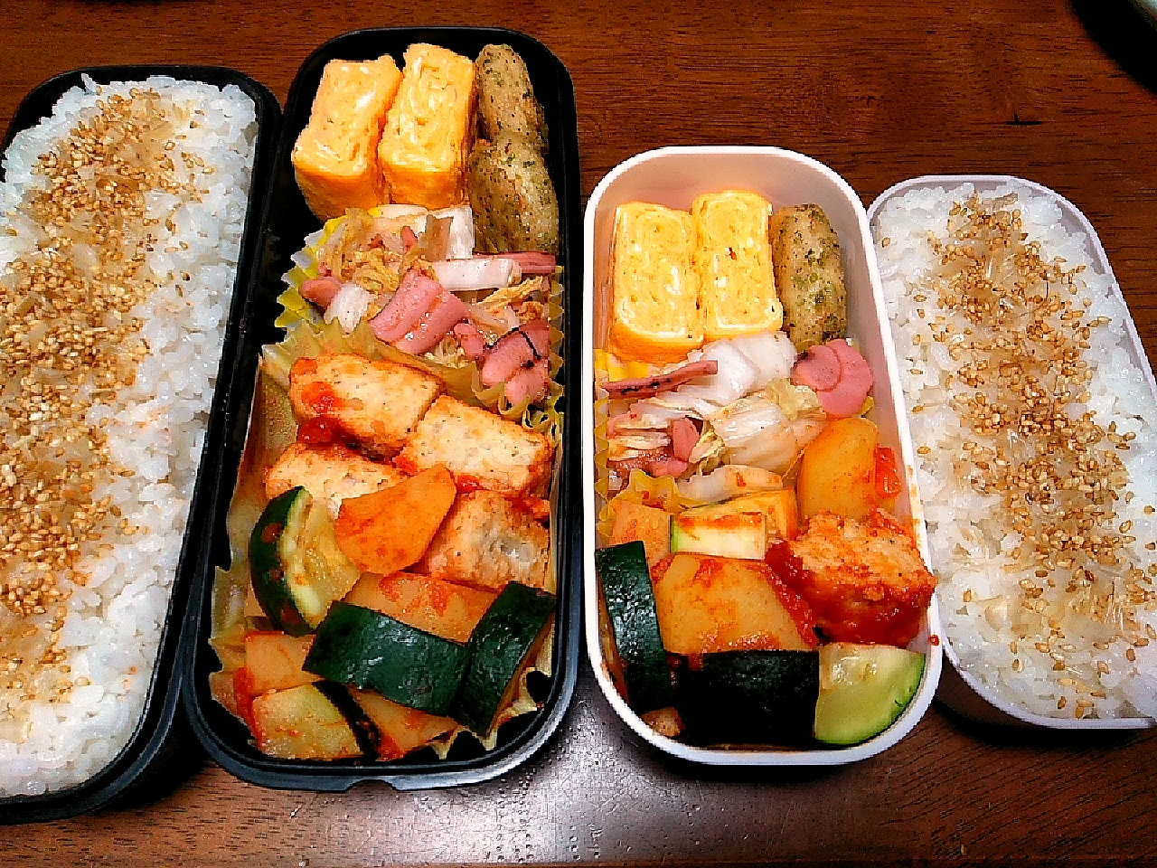 娘と息子のお弁当