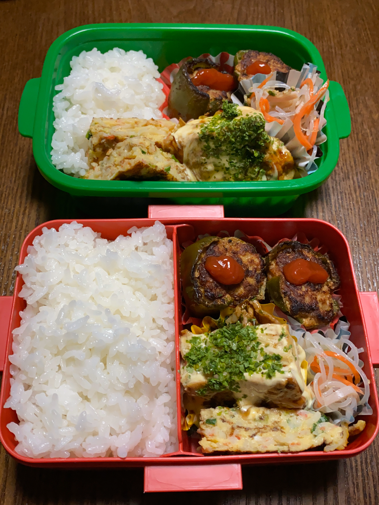 ピーマンの肉詰め弁当