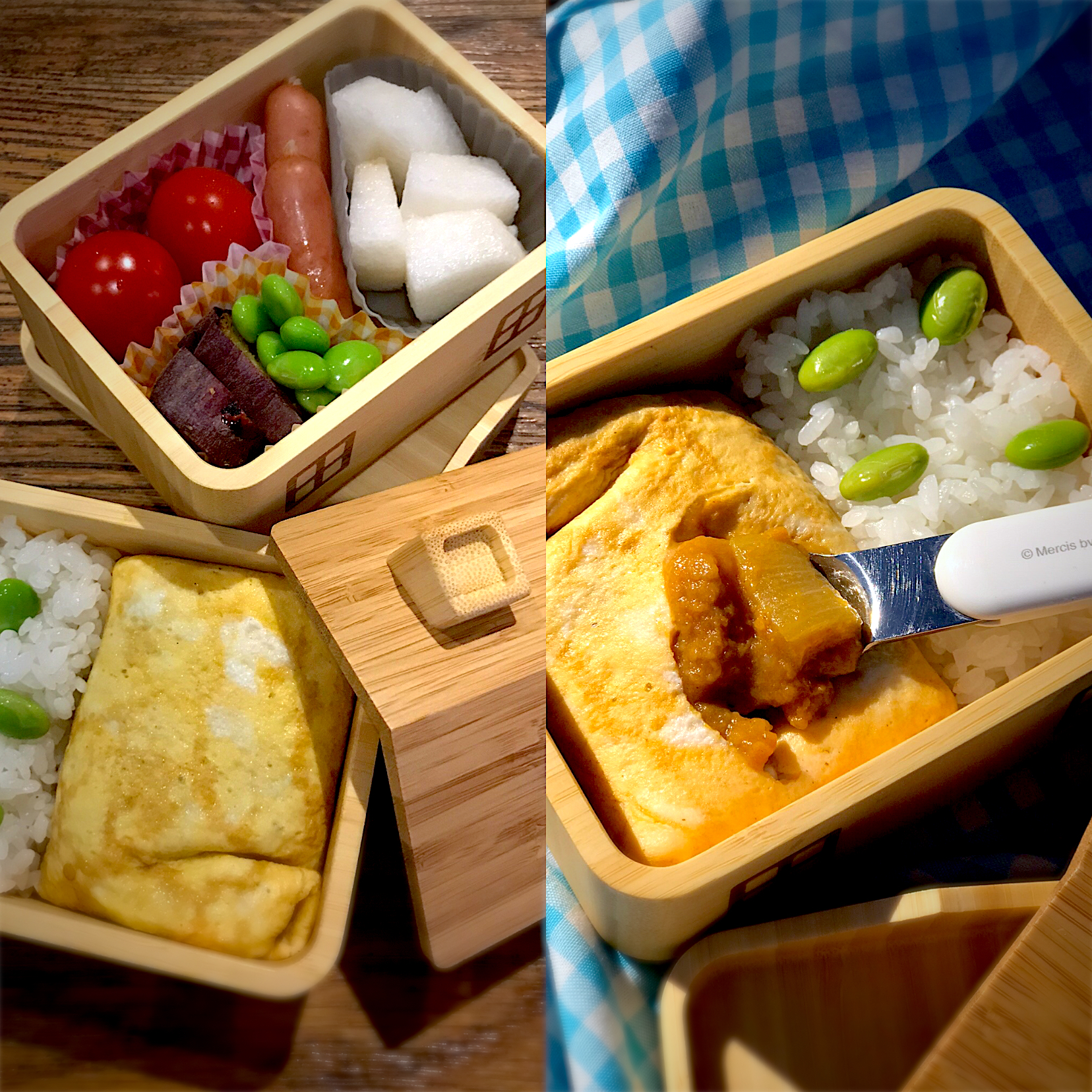 昨晩の作り置き🍛カレーオムレツ弁当