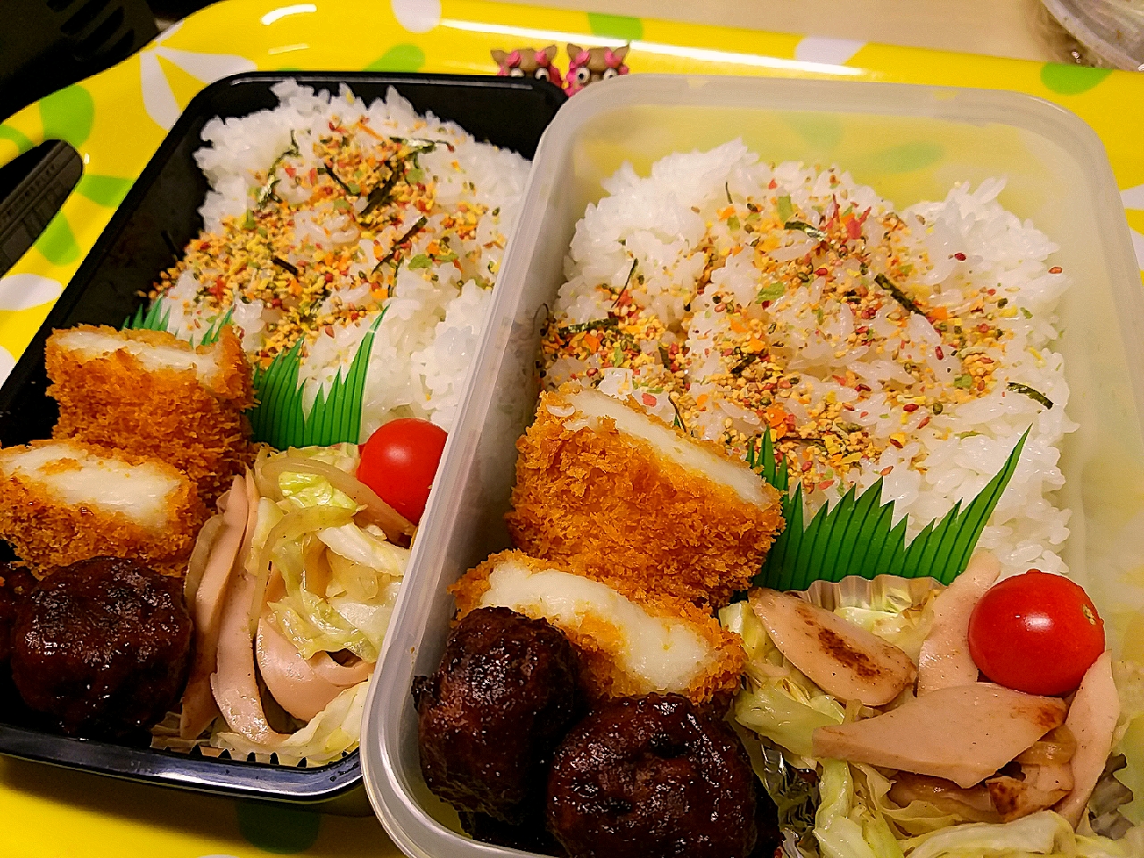 夫弁当、息子弁当