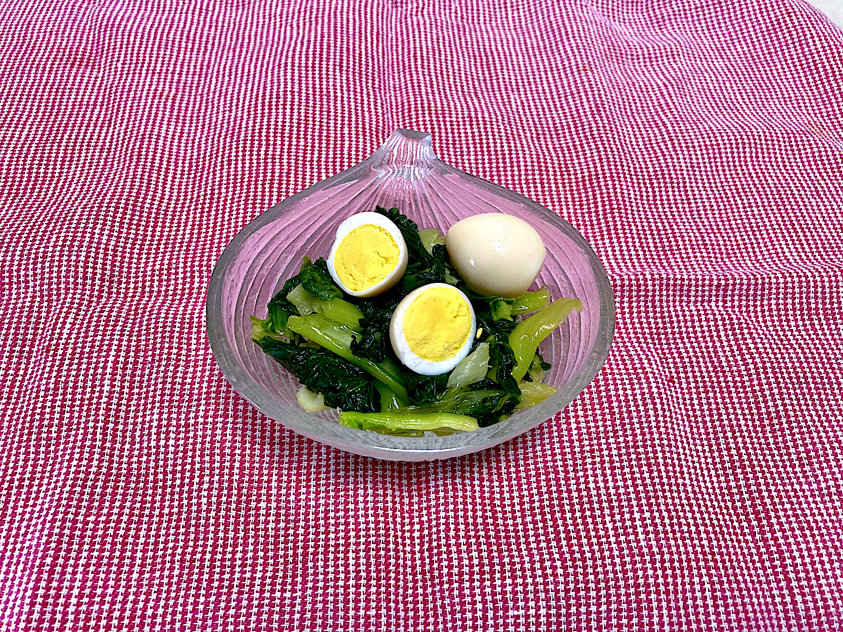 小松菜とうずらの卵のピクルス