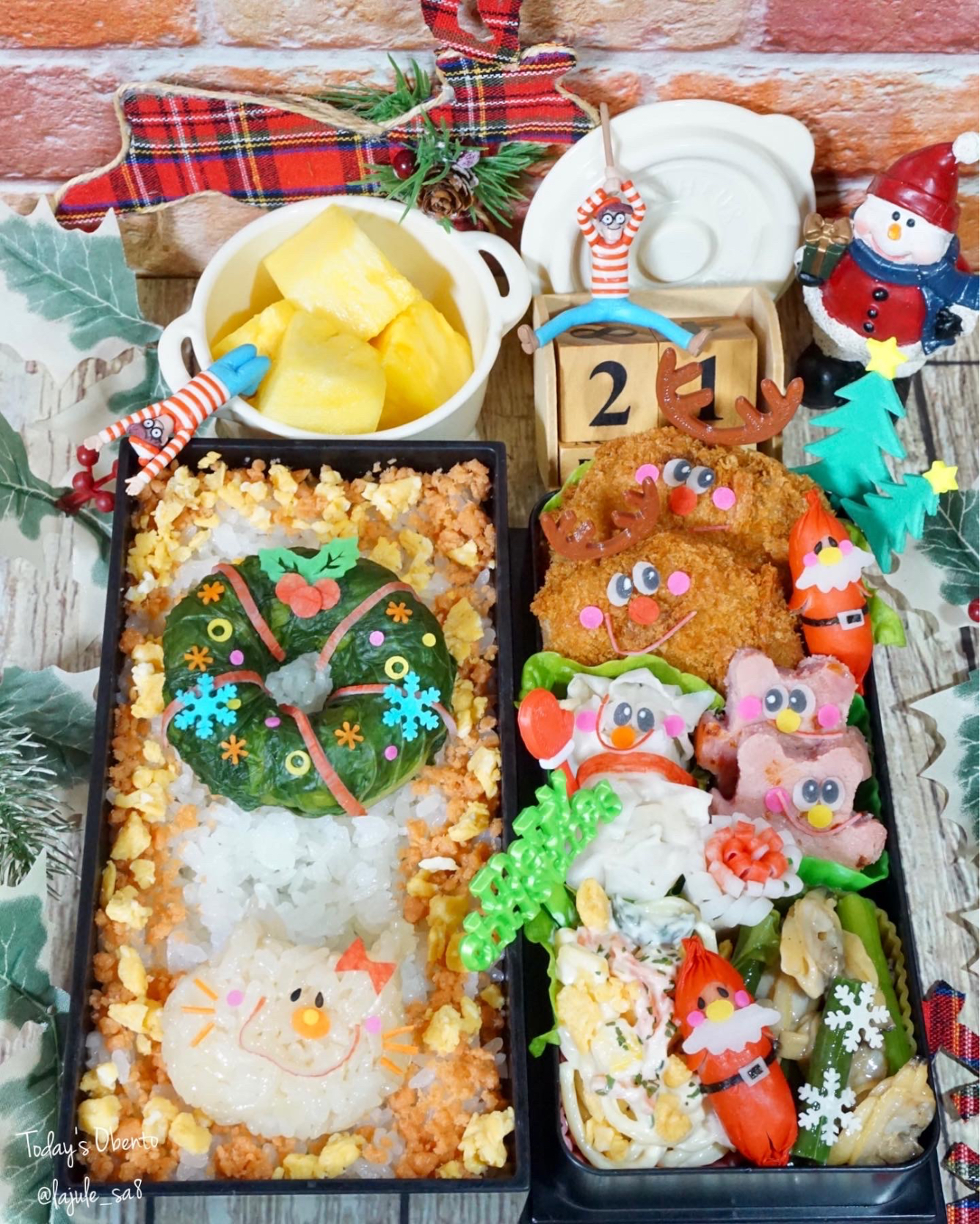 野沢菜リースぉ弁当🎄