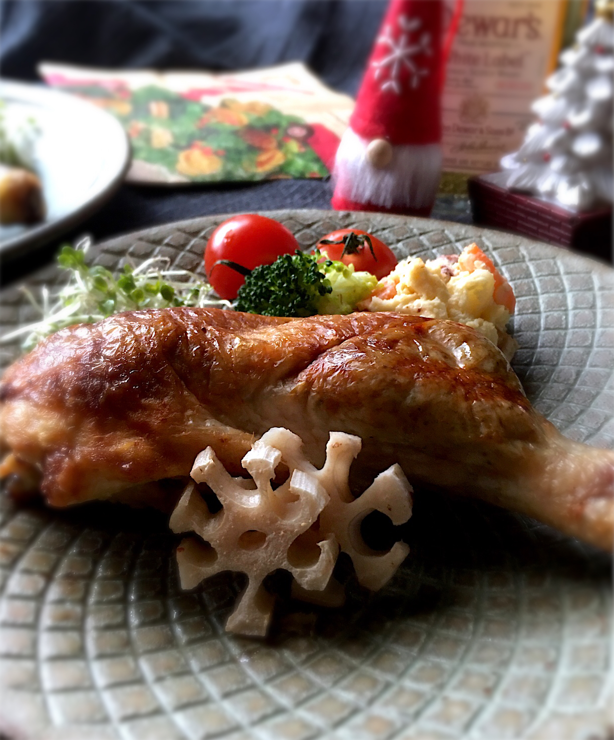 ＊2020クリスマス＊骨付きチキン＊きのこペースト＊♪( ´θ｀)＊