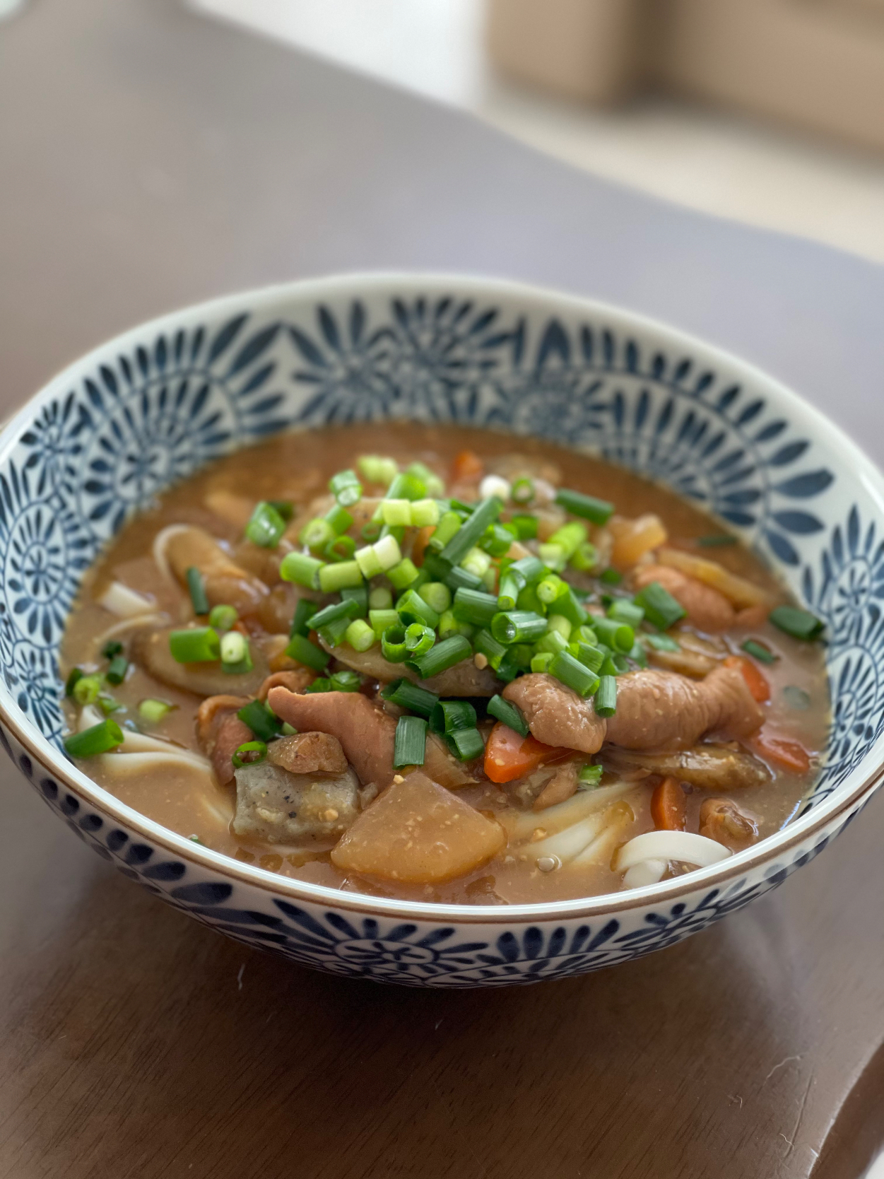 まりおさんの料理 もつ煮ｶﾚｰうどん