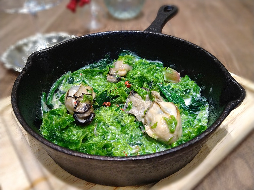 まめころさんの料理　牡蠣と新青のりのクリーム煮