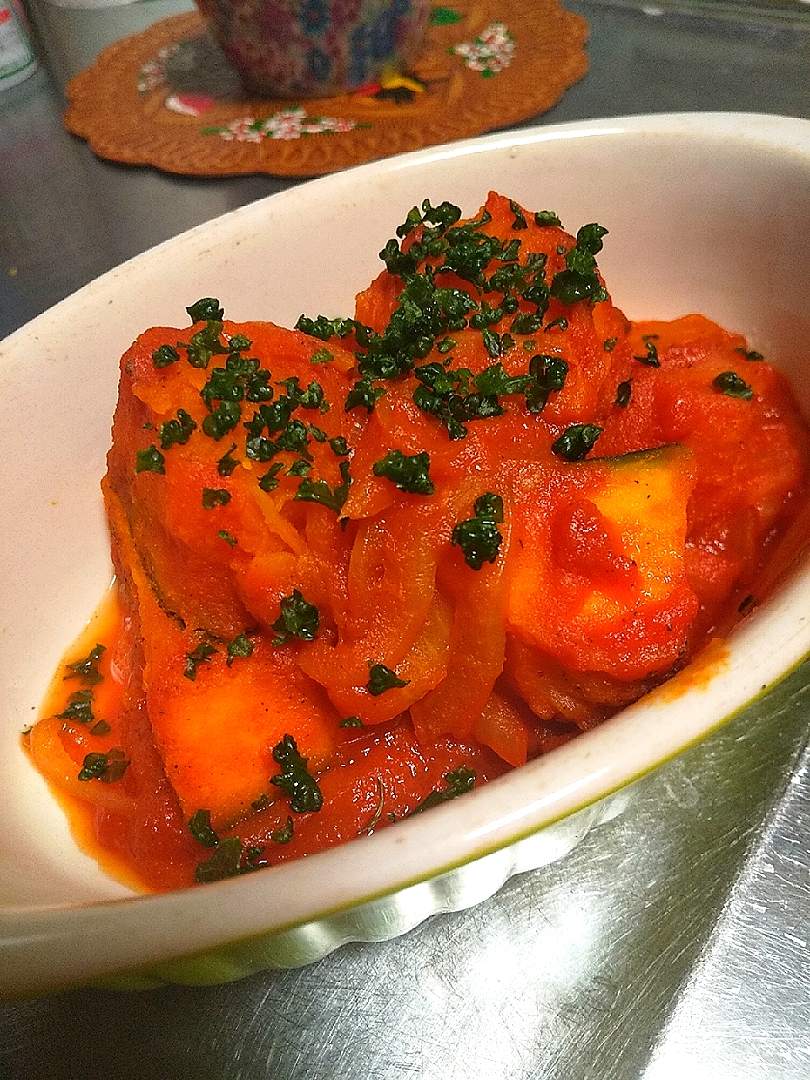 今日の晩御飯
※かぼちゃの洋風トマト煮