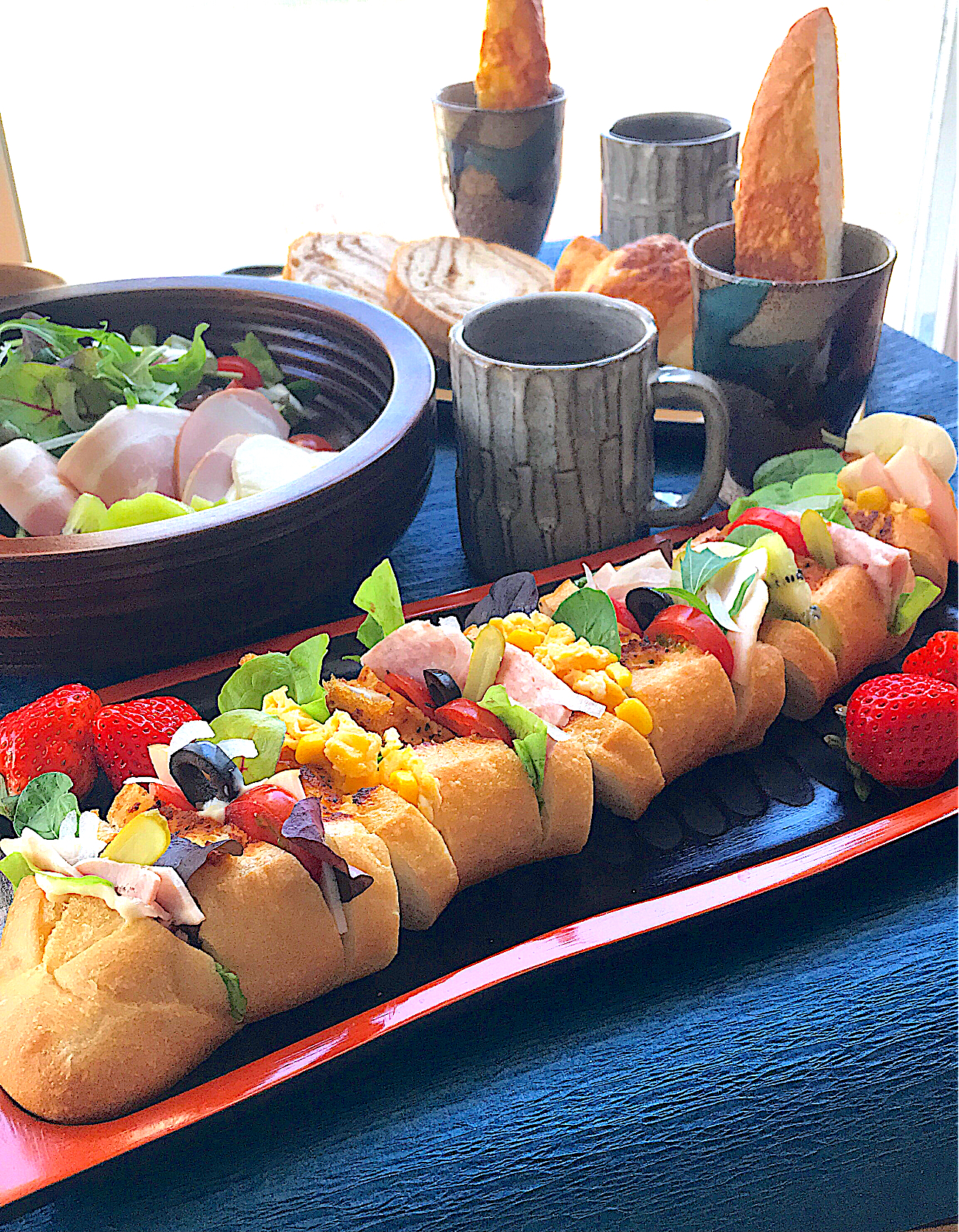 アコーディオンサンド🥖でパンランチ