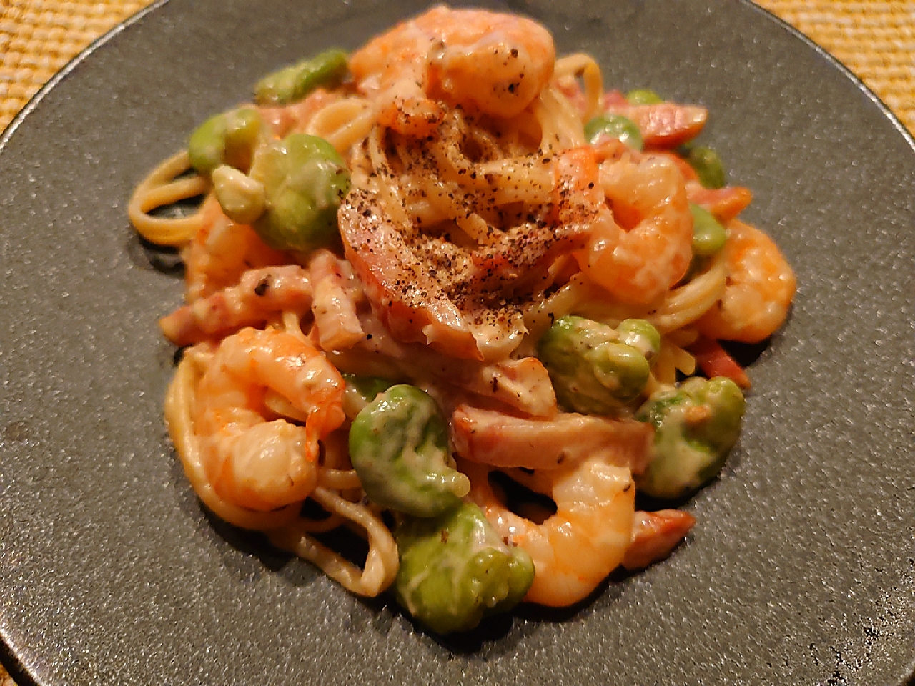 ★ちえこ食堂★
❇️海老とそら豆のクリームパスタ