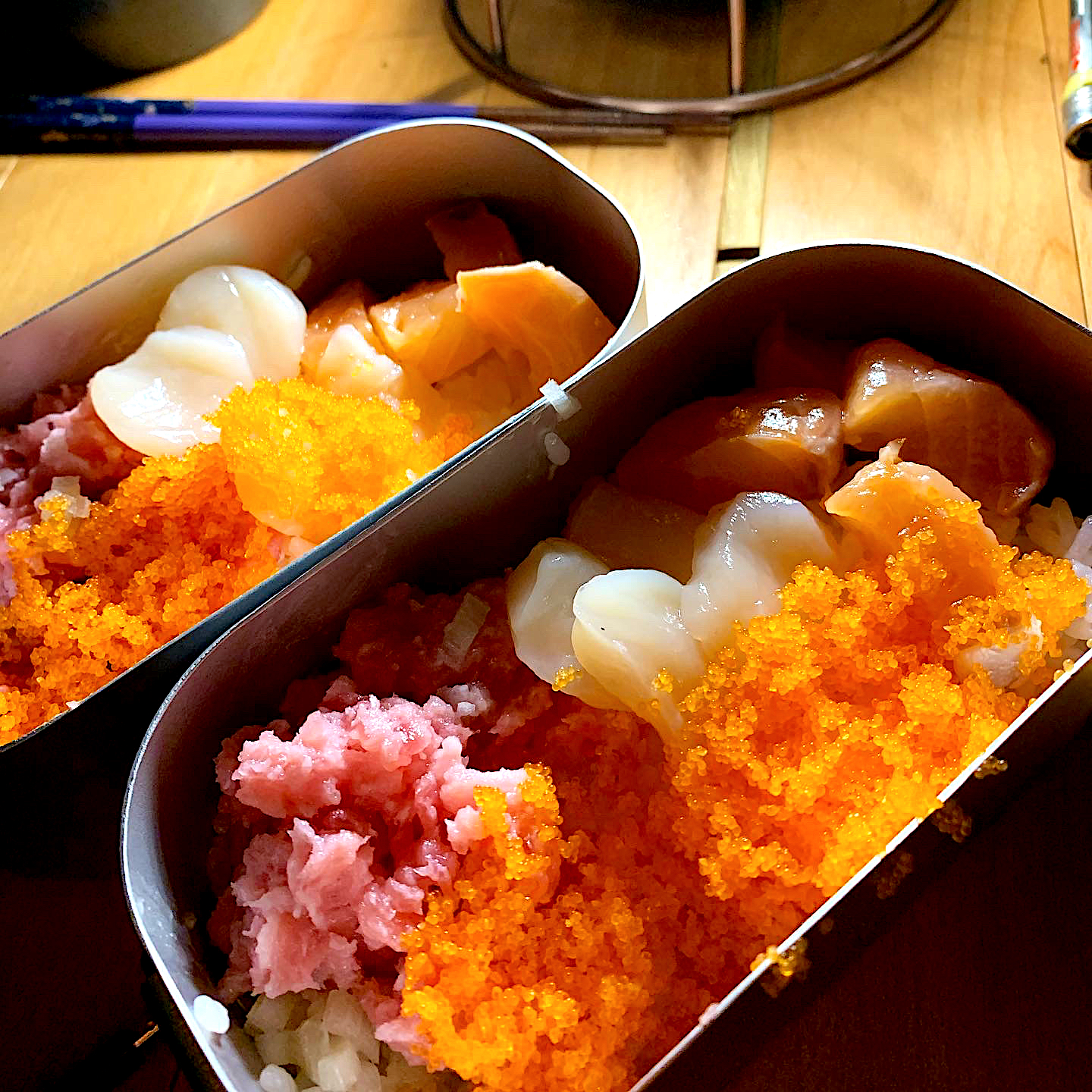 メスティンで海鮮丼🏕