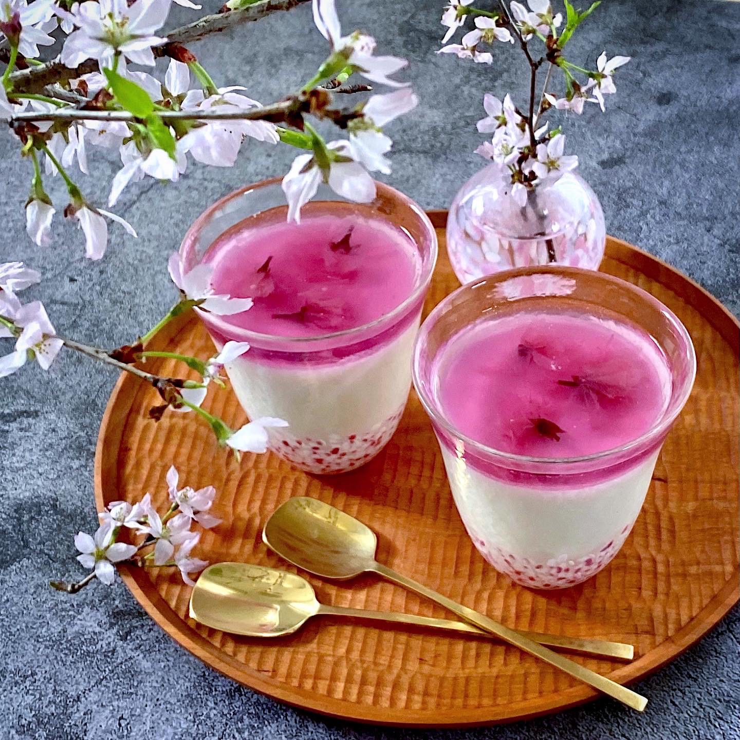 桜ヨーグルトミルクプリン