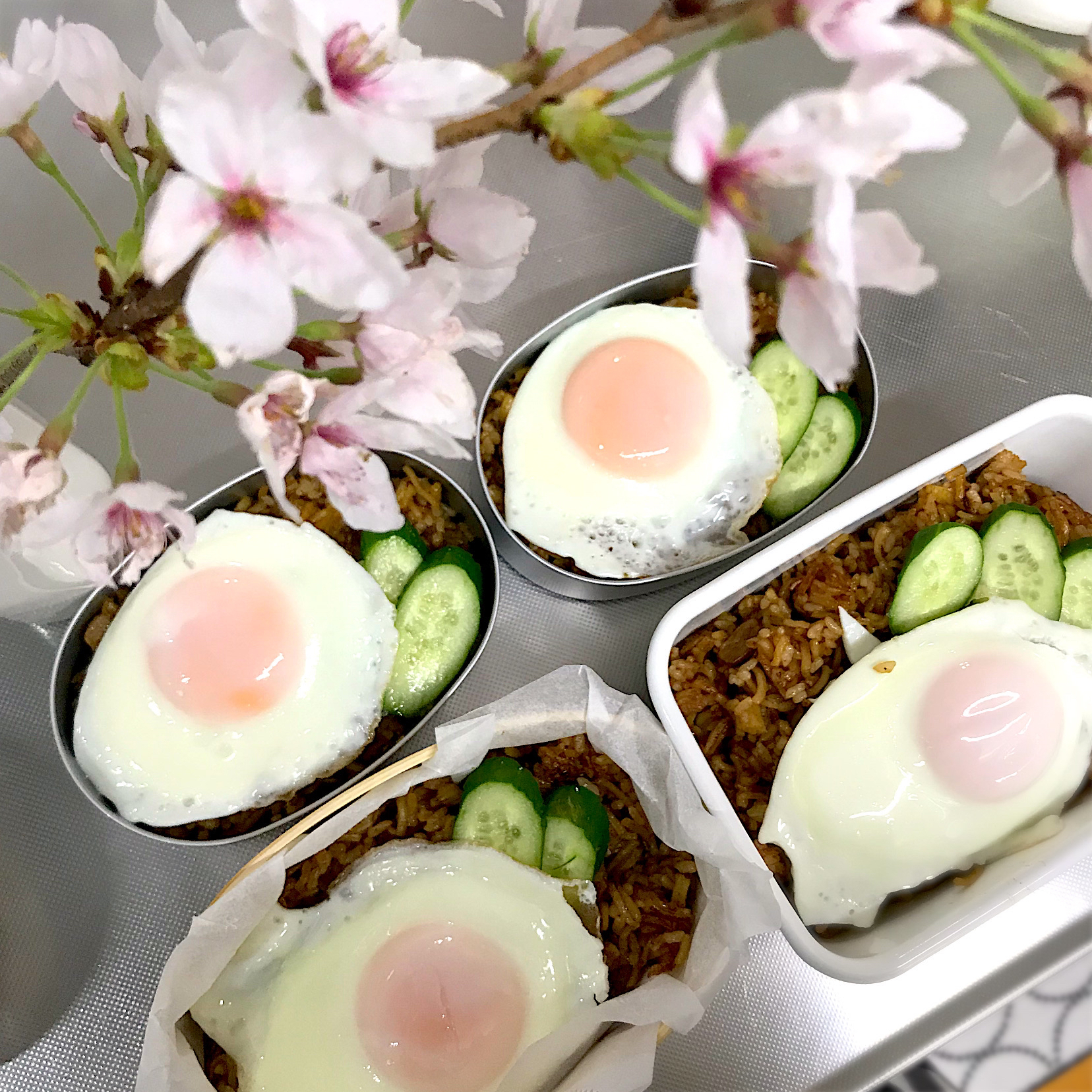 お花見🌸そばめし弁当👨‍👩‍👧‍👦