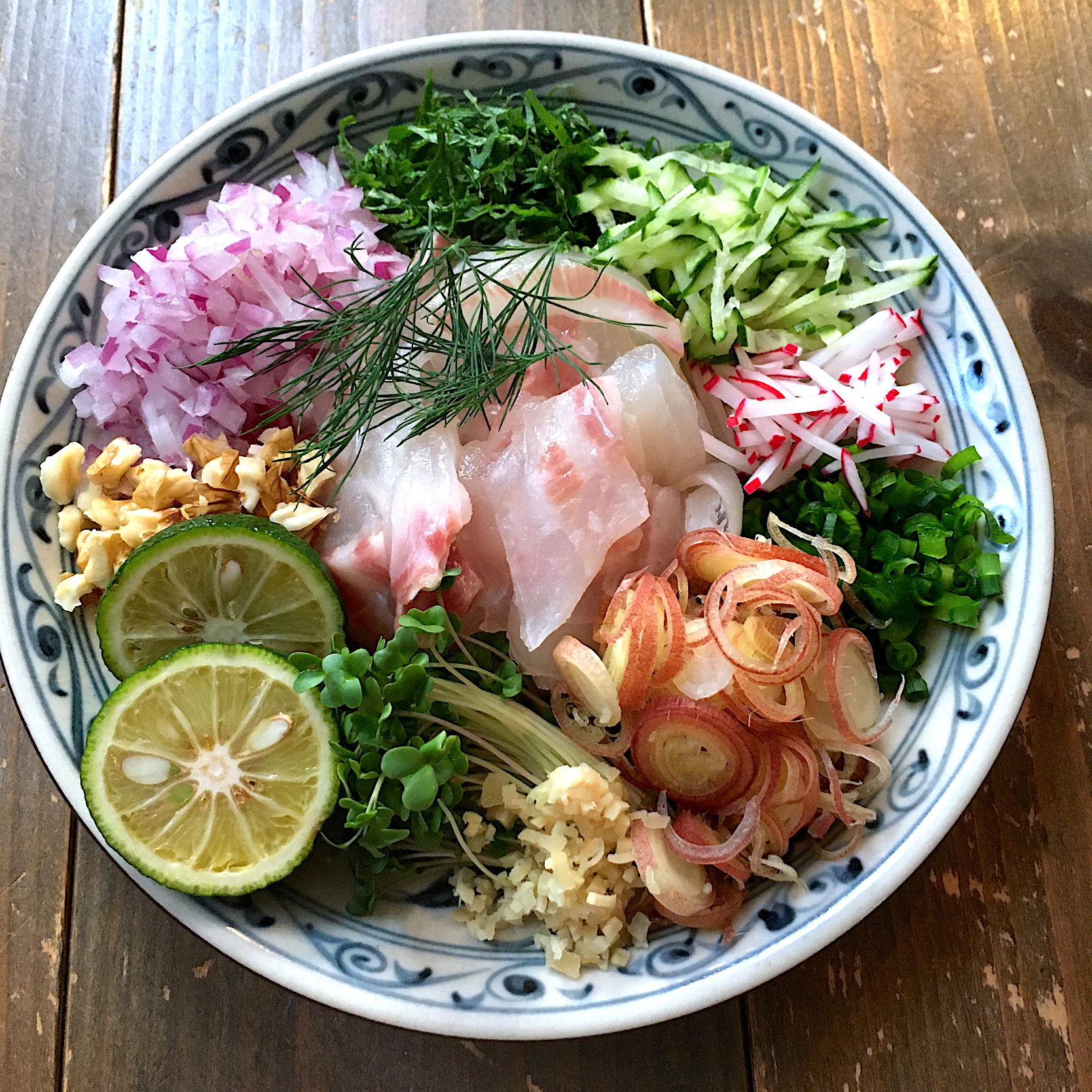 鯛と薬味&酢橘和え