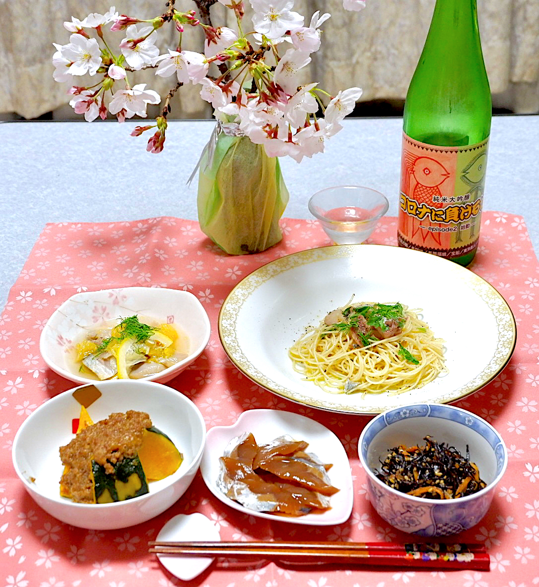 おうちでお花見晩ご飯🌸