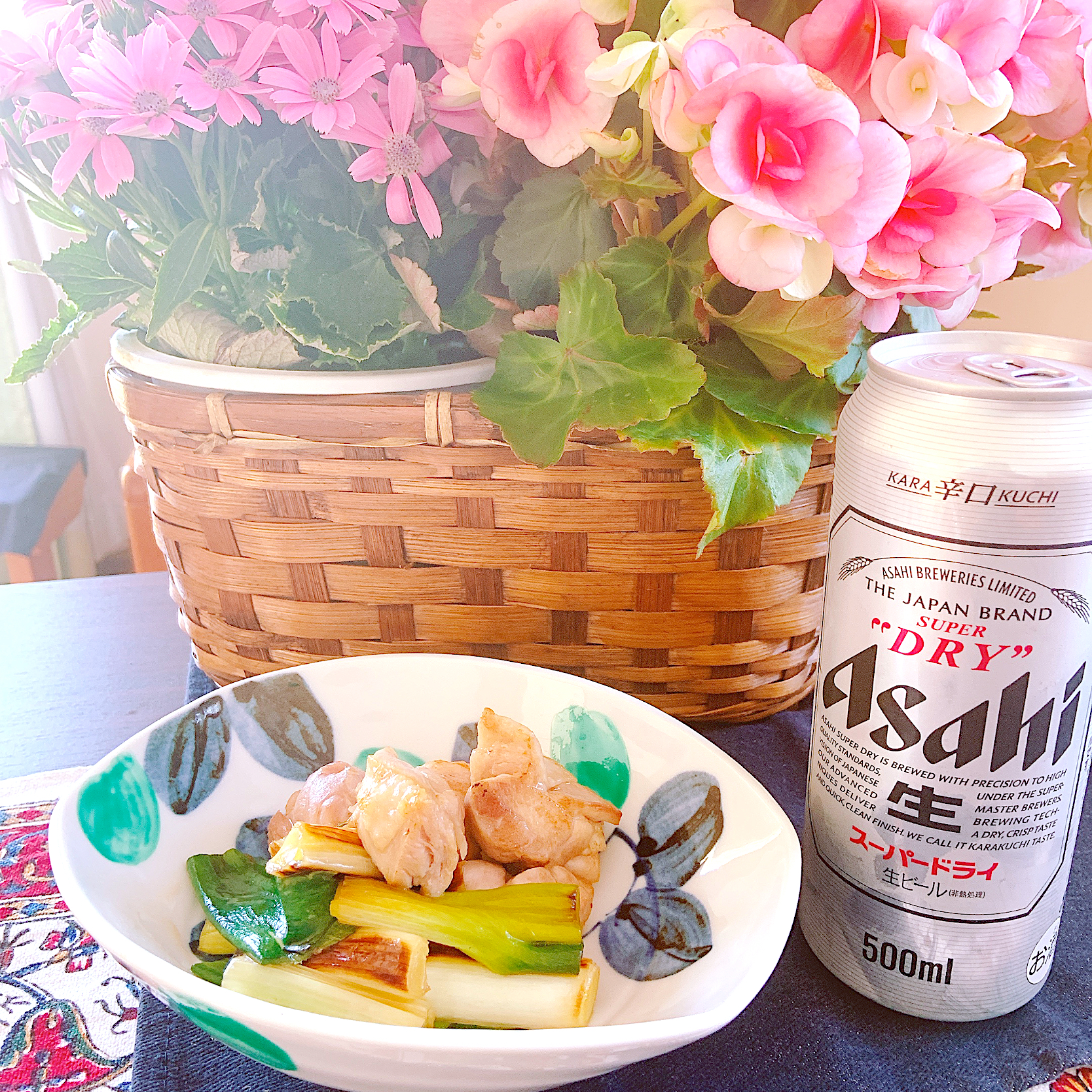 九条ネギと鶏肉の煮物