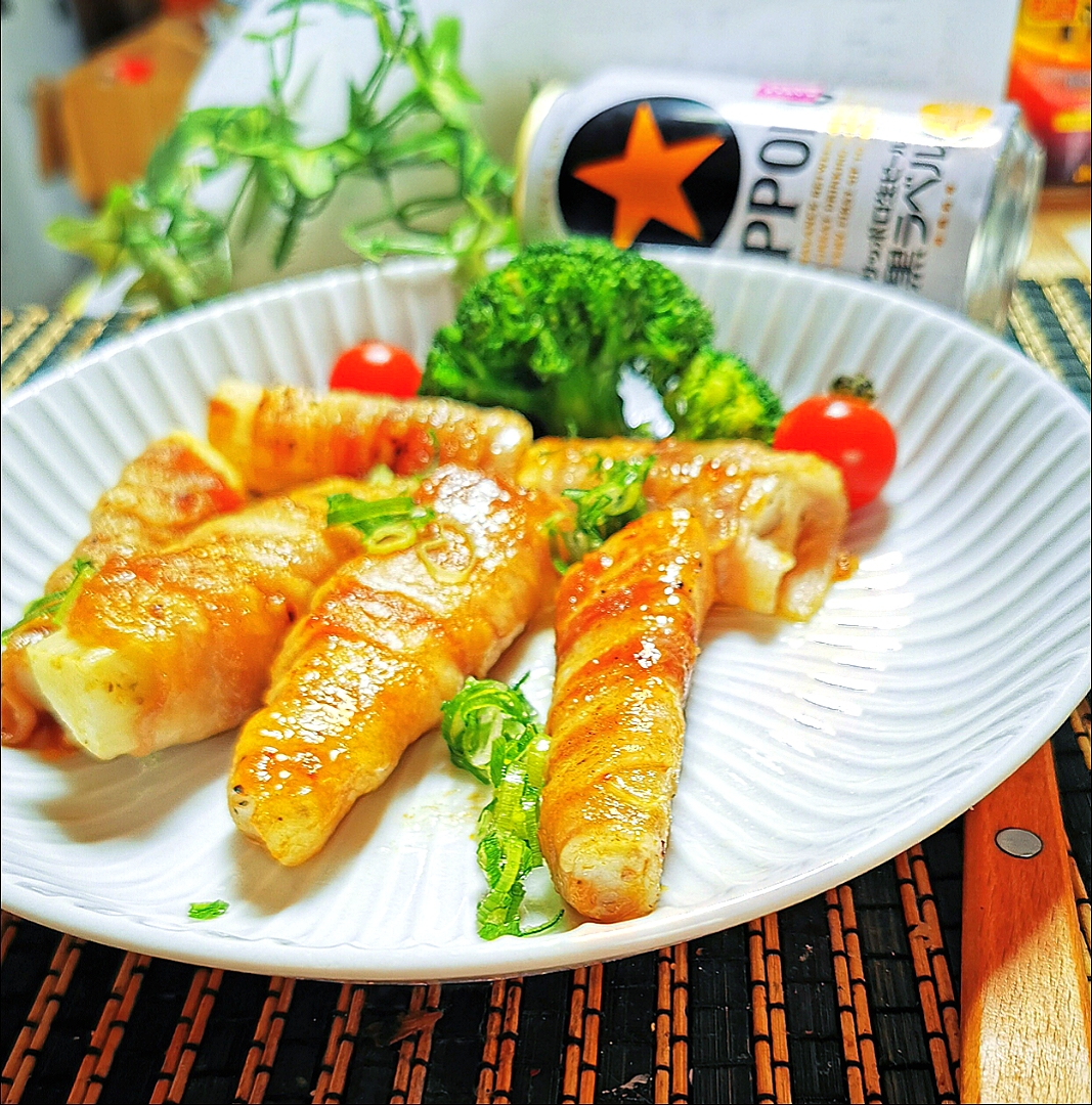 からあげビールさんの料理 おつまみに最高♪ビールが進む!きざみわさぽん肉巻き長いも