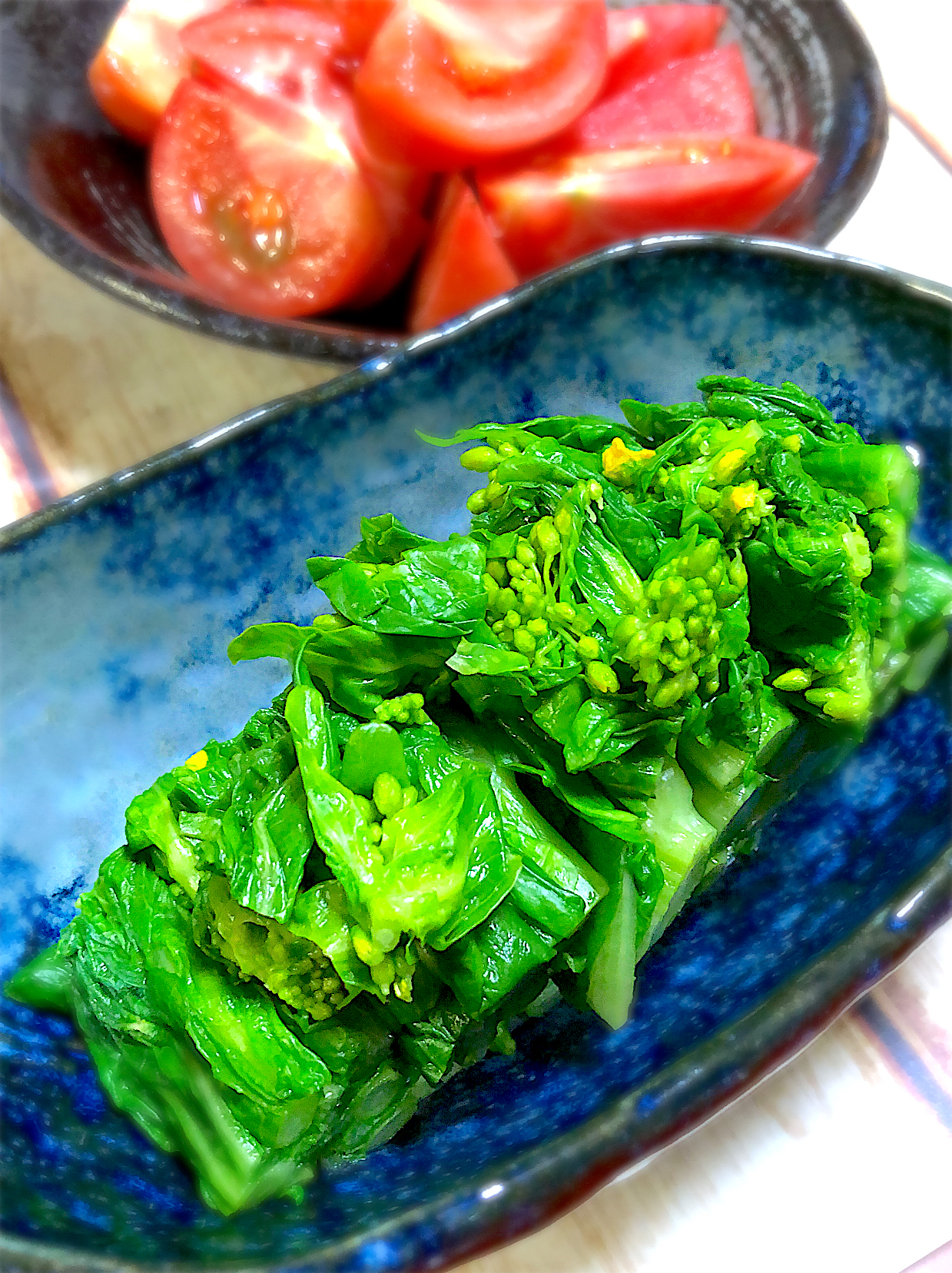 信州春の味😊野沢菜の菜の花