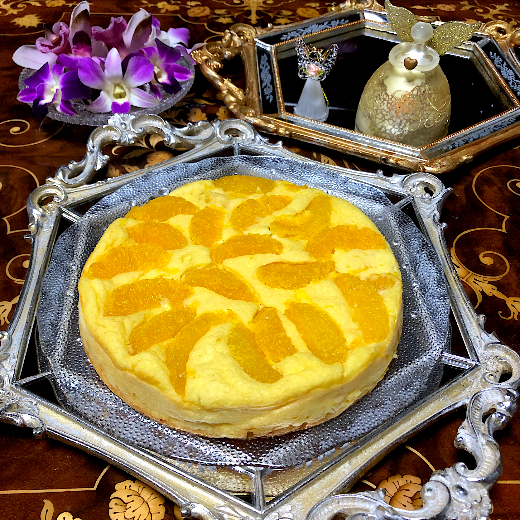 伊予柑🍊おからヨーグルトケーキ🌸